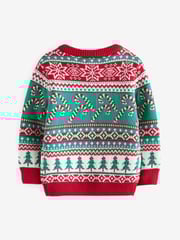 Red/Green Candy Cane Fairisle Pattern Knitted Christmas Jumper (3mths-7yrs) - Image 6 of 7