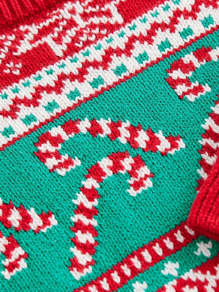 Red/Green Candy Cane Fairisle Pattern Knitted Christmas Jumper (3mths-7yrs) - Image 7 of 7