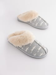 Grey Mr Fox Scion at Next Suede Mule Slippers - Image 3 of 7