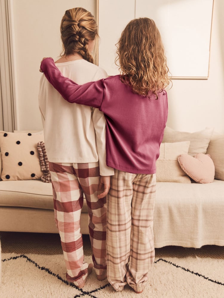 Pink/Cream Woven Check Pyjamas 2 Packs (3-16yrs) - Image 2 of 5
