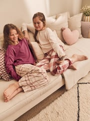 Pink/Cream Woven Check Pyjamas 2 Packs (3-16yrs) - Image 3 of 5