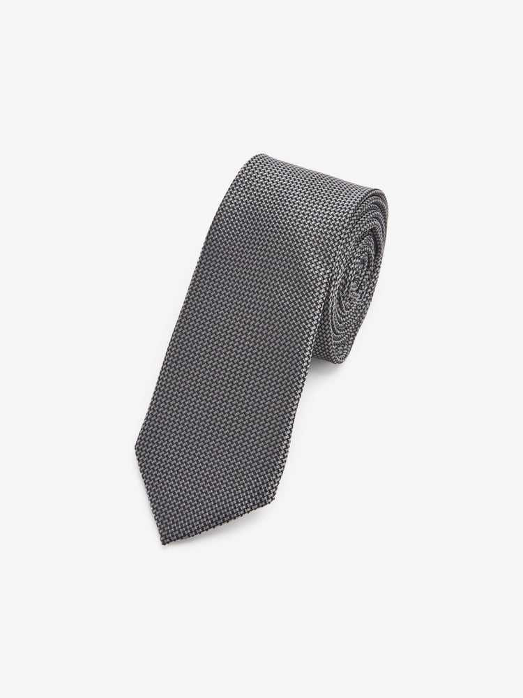 Light Grey Textured Silk Tie - Image 1 of 3