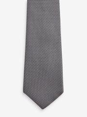 Light Grey Textured Silk Tie - Image 2 of 3