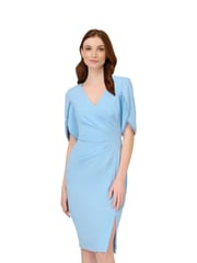 Adrianna Papell Knit Crepe Pearl Trim Dress - Image 1 of 5