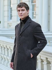 Navy Blue Signature Wool Rich Textured Epsom Overcoat - Image 1 of 12