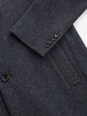 Navy Blue Signature Wool Rich Textured Epsom Overcoat - Image 10 of 12
