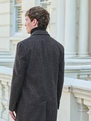 Navy Blue Signature Wool Rich Textured Epsom Overcoat - Image 3 of 12