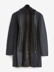 Navy Blue Signature Wool Rich Textured Epsom Overcoat - Image 8 of 12