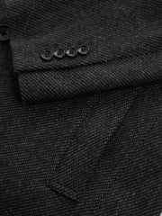 Charcoal Grey Signature Wool Rich Textured Epsom Overcoat - Image 10 of 10