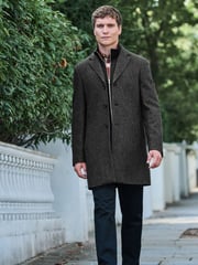 Charcoal Grey Signature Wool Rich Textured Epsom Overcoat - Image 2 of 10