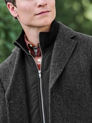 Charcoal Grey Signature Wool Rich Textured Epsom Overcoat - Image 4 of 10