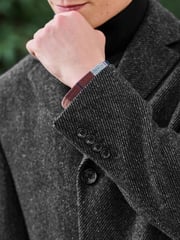 Charcoal Grey Signature Wool Rich Textured Epsom Overcoat - Image 5 of 10