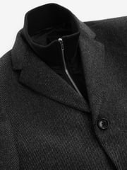 Charcoal Grey Signature Wool Rich Textured Epsom Overcoat - Image 9 of 10