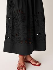 Black Broderie Bandeau Midi Dress - Image 6 of 8