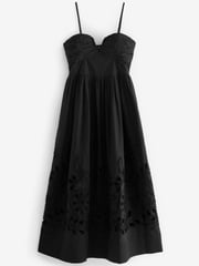Black Broderie Bandeau Midi Dress - Image 7 of 8