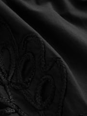 Black Broderie Bandeau Midi Dress - Image 8 of 8