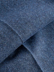 Bright Blue Slim Fit Nova Fides Wool Blend Herringbone Suit: Trousers - Image 8 of 11