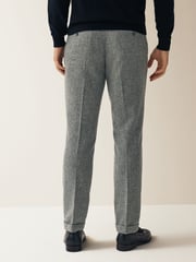 Grey Slim Fit Nova Fides Wool Blend Herringbone Suit: Trousers - Image 3 of 9
