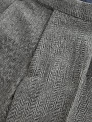 Grey Slim Fit Nova Fides Wool Blend Herringbone Suit: Trousers - Image 8 of 9