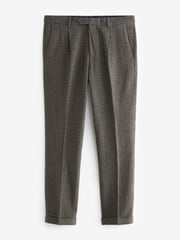 Brown Slim Wool Blend Puppytooth Suit Trousers - Image 5 of 9