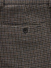Brown Slim Wool Blend Puppytooth Suit Trousers - Image 7 of 9