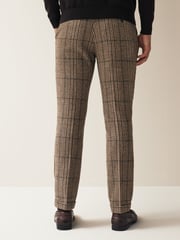 Brown Slim Wool Content Check Suit Trousers - Image 3 of 10