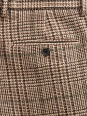 Brown Slim Wool Content Check Suit Trousers - Image 8 of 10
