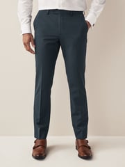 Teal Blue Tailored Fit Suit: Trousers - Image 1 of 8