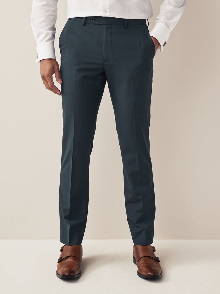Teal Blue Tailored Fit Suit: Trousers - Image 1 of 8