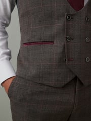 Brown Trimmed Check Suit: Waistcoat - Image 6 of 12