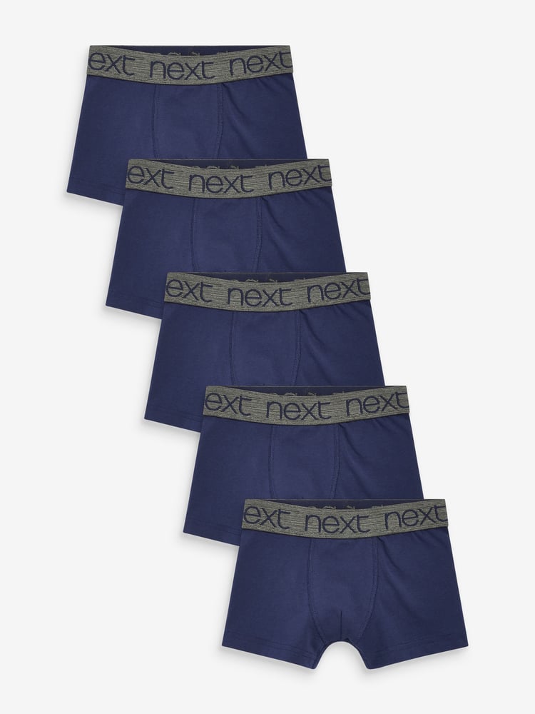 Navy Blue Trunks 5 Pack (2-16yrs) - Image 1 of 3