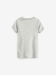 Grey 100% Cotton Short Sleeve Vests 3 Pack (1.5-16yrs) - Image 2 of 3