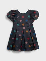 Paul Smith Junior Girls Navy Occasion 'Artist Stripe' Polka Dot Dress - Image 3 of 7