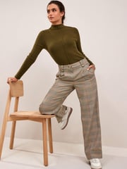 Neutral Check Tailored Wide Trousers - Image 2 of 7