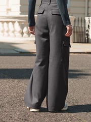 Grey Tailored Wide Trousers - Image 3 of 6