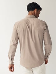 Natural 100% Cotton Stripe Long Sleeve Oxford Shirt - Image 3 of 8
