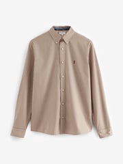 Natural 100% Cotton Stripe Long Sleeve Oxford Shirt - Image 6 of 8