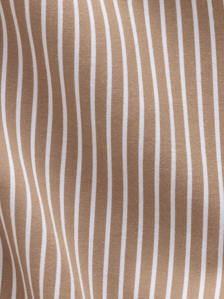 Natural 100% Cotton Stripe Long Sleeve Oxford Shirt - Image 8 of 8