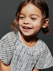 Silver Sequin Party Angel Sleeve Dress (3mths-8yrs) - Image 4 of 6
