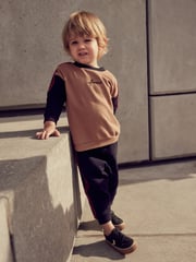 Black/Tan Brown Taped Colourblock Tracksuit (3mths-7yrs) - Image 1 of 7