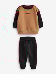 Black/Tan Brown Taped Colourblock Tracksuit (3mths-7yrs) - Image 6 of 7