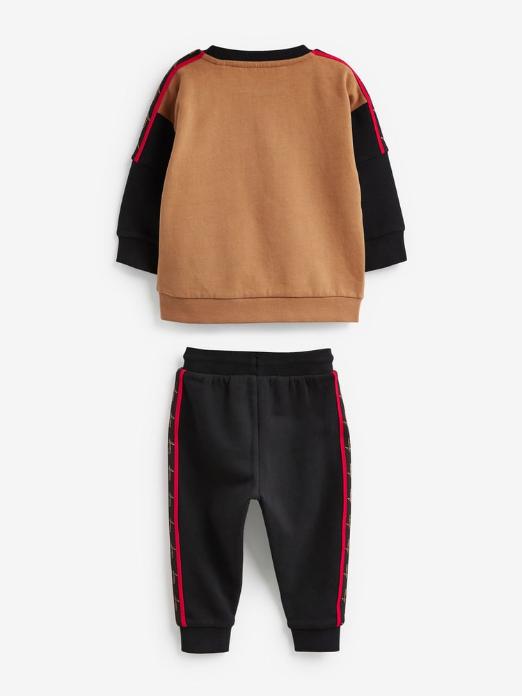 Black/Tan Brown Taped Colourblock Tracksuit (3mths-7yrs) - Image 7 of 7
