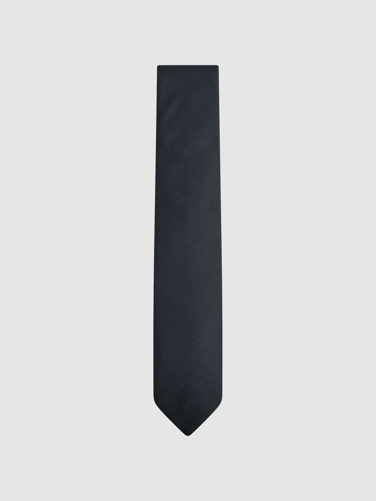 Reiss Navy Ceremony Textured Silk Blend Tie - Image 1 of 1