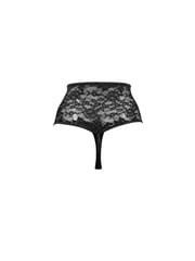 Schwarz - Pour Moi For Your Eyes Only Tanga ouvert mit hohem Bund - Bild 4 von 4