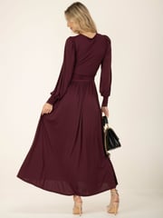 Jolie Moi Red Rashelle Jersey Long Sleeve Maxi Dress - Image 1 of 3