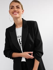 Black Tailored Crepe Single Breasted Blazer - Image 1 of 6