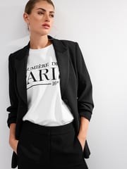 Black Tailored Crepe Single Breasted Blazer - Image 2 of 6