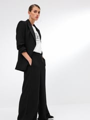 Black Tailored Crepe Single Breasted Blazer - Image 4 of 6