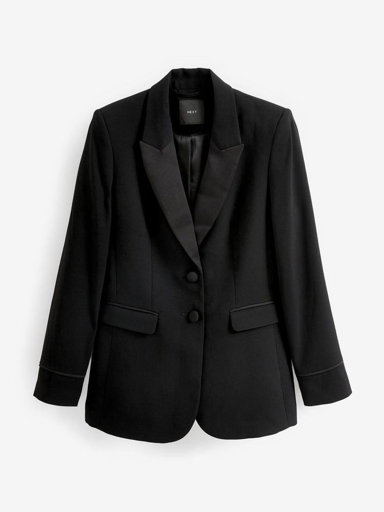 Black Tailored Crepe Single Breasted Blazer - Image 6 of 6