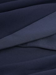 Navy Blue Tailored Crepe Long Sleeve Wrap Dress - Image 4 of 5